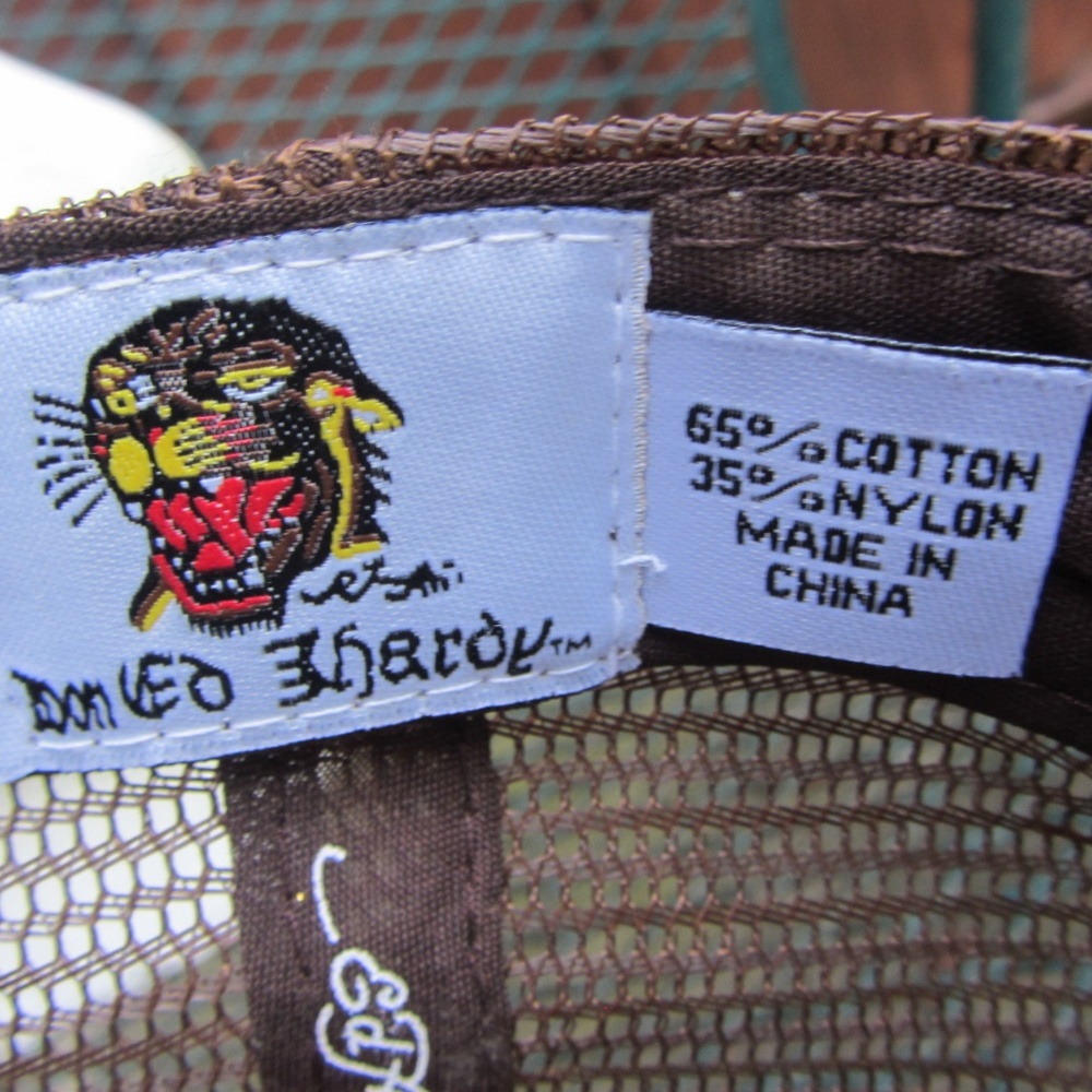 ED HARDY CHRISTIAN AUDIGIER BROWN TRUCKER HAT NWOT - Picture 7 of 8